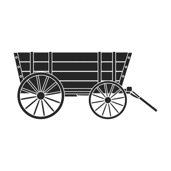 Icono de vector de vagón del oeste salvaje. Icono de vector negro aislado en fondo blanco vagón del oeste salvaje  . — Vector de stock