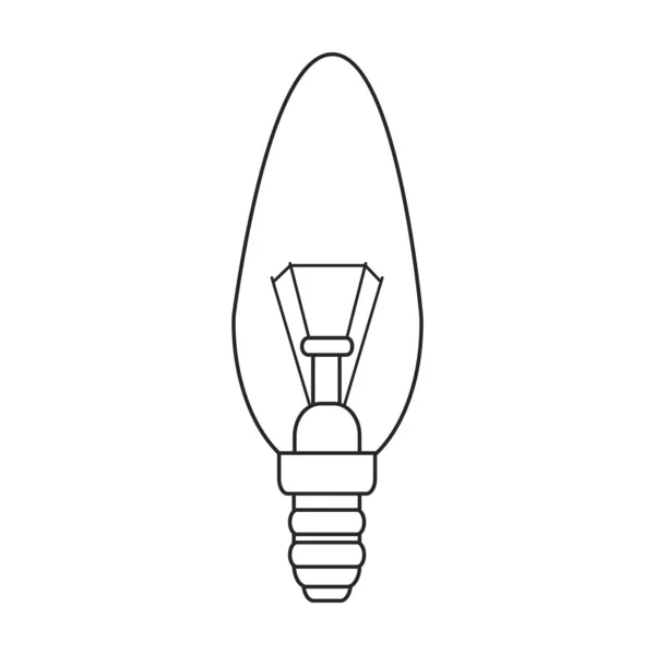 Icono de vector de bombilla de luz Icono de vector de línea aislado en la bombilla de fondo blanco . — Vector de stock