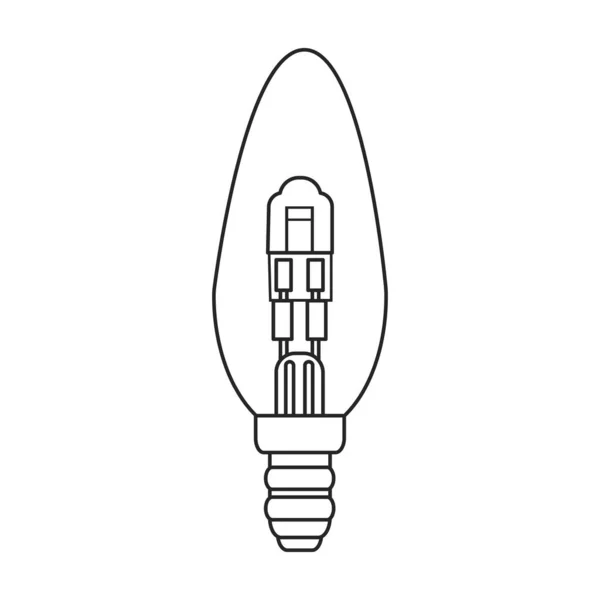 Иконка вектора электрической лампы. Иконка вектора линии изолирована на белом фоне электрической лампы . — стоковый вектор