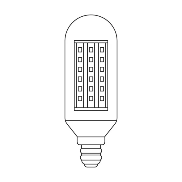 Icono de vector de bombilla de luz Icono de vector de línea aislado en la bombilla de fondo blanco . — Vector de stock