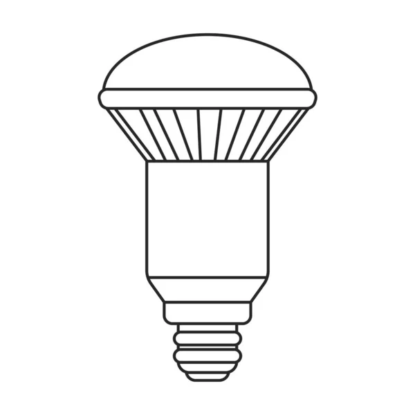 Icône de vecteur de lampe électrique.Icône de vecteur de ligne isolé sur la lampe électrique de fond blanc . — Image vectorielle