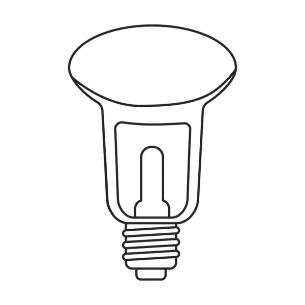 Icône de vecteur de lampe électrique.Icône de vecteur de ligne isolé sur la lampe électrique de fond blanc . — Image vectorielle