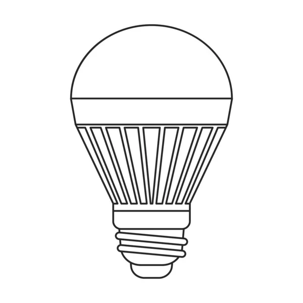 Icono de vector de bombilla de luz Icono de vector de línea aislado en la bombilla de fondo blanco . — Vector de stock