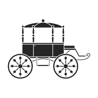 Vintage taşıma ikonu. Siyah, basit vektör simgesi. Beyaz arkaplanda izole edilmiş vintage taşıyıcı. .