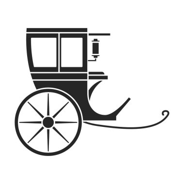 Retro brougham vektör simgesi. Siyah, basit vektör simgesi retro brougham beyaz arkaplanda izole edilmiş..