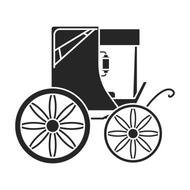 Retro brougham vektör simgesi. Siyah, basit vektör simgesi retro brougham beyaz arkaplanda izole edilmiş..