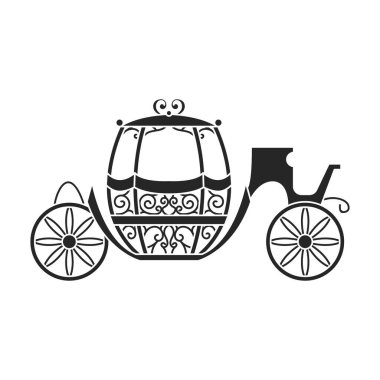 Retro brougham vektör simgesi. Siyah, basit vektör simgesi retro brougham beyaz arkaplanda izole edilmiş..