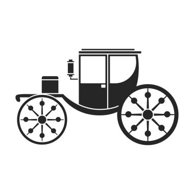 Vintage taşıma ikonu. Siyah, basit vektör simgesi. Beyaz arkaplanda izole edilmiş vintage taşıyıcı. .