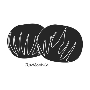 Radicchio vektör simgesi. Beyaz arkaplan üzerinde izole edilmiş siyah, basit vektör simgesi.