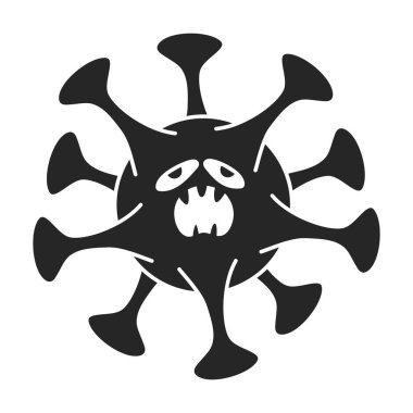 Virüs vektör simgesi bakterisi. Virüsün beyaz arka plan bakterisi üzerinde izole edilmiş siyah, basit vektör simgesi. .