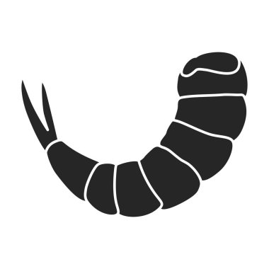 Karides vektör simgesi. Beyaz karides üzerinde izole edilmiş siyah, basit vektör simgesi .