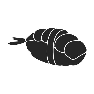 Karides vektör simgesi. Beyaz karides üzerinde izole edilmiş siyah, basit vektör simgesi .