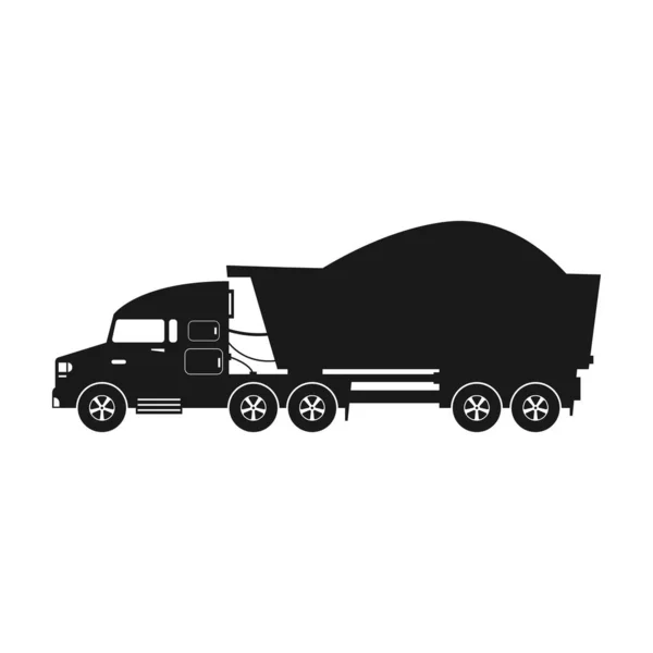 Caminhão vetor ícone icon.Black vetor isolado no caminhão de fundo branco  . — Vetor de Stock