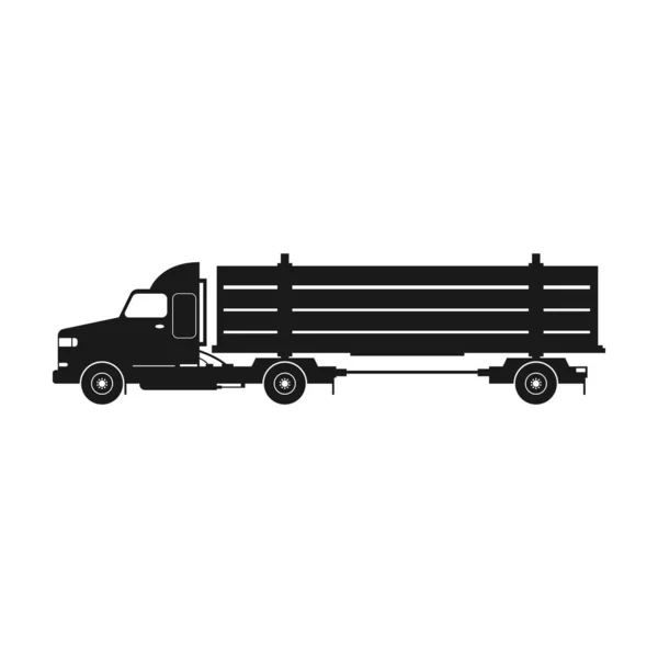 Truck vector icon.Black vector icon isolated on white background truck . — Stock Vector