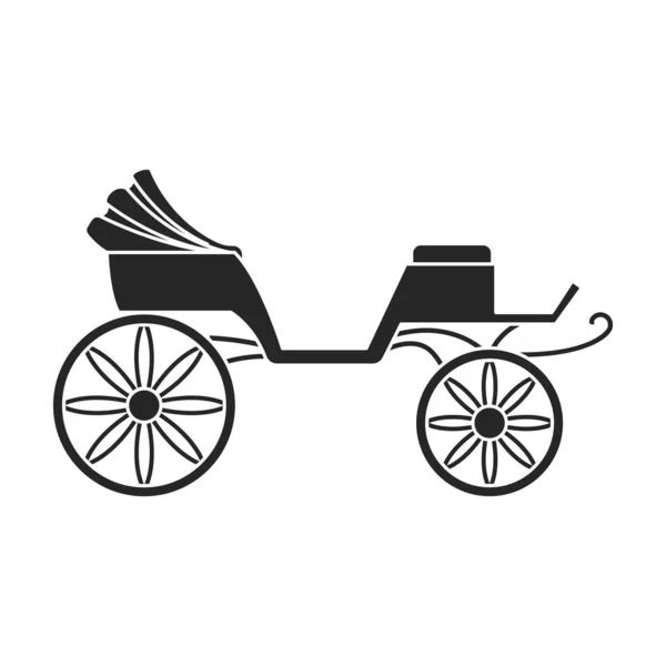 Vintage-Kutsche Vektor icon.black, einfaches Vektor-Symbol Oldtimer-Kutsche isoliert auf weißem Hintergrund . — Stockvektor