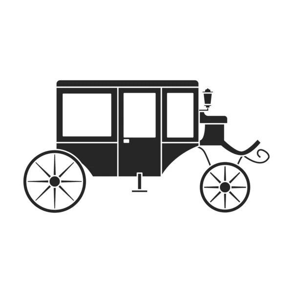 Vettore di carrozza vintage icon.Black, semplice icona vettoriale carrozza vintage isolato su sfondo bianco  . — Vettoriale Stock