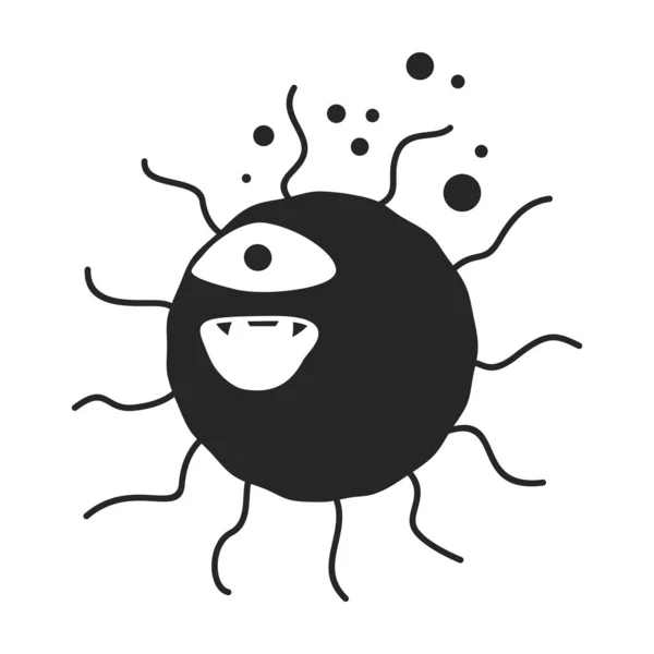 Джерман з бактерій Векторна іконка. Чорна, проста векторна іконка ізольована на білому тлі мікробів . — стоковий вектор