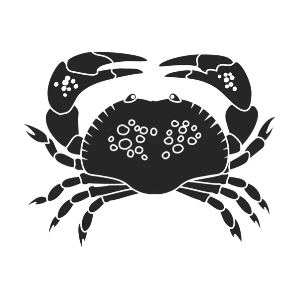 Icône vectorielle du crabe des mers.Icône vectorielle simple et noire isolée sur fond blanc  . — Image vectorielle