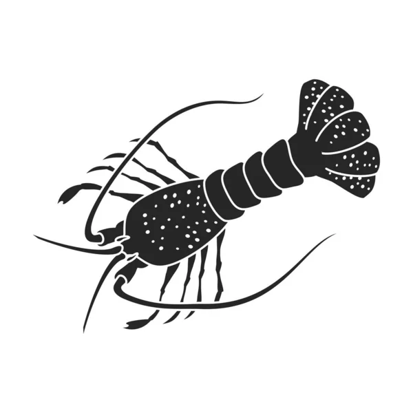 Ícone vetorial de lagosta preto, simples ícone vetorial isolado no fundo branco lagosta . — Vetor de Stock