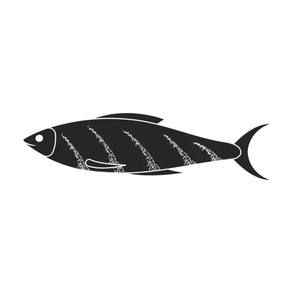 Sea fish vector icon.Black,simple vector icon isolated on white background sea fish. — Stock Vector