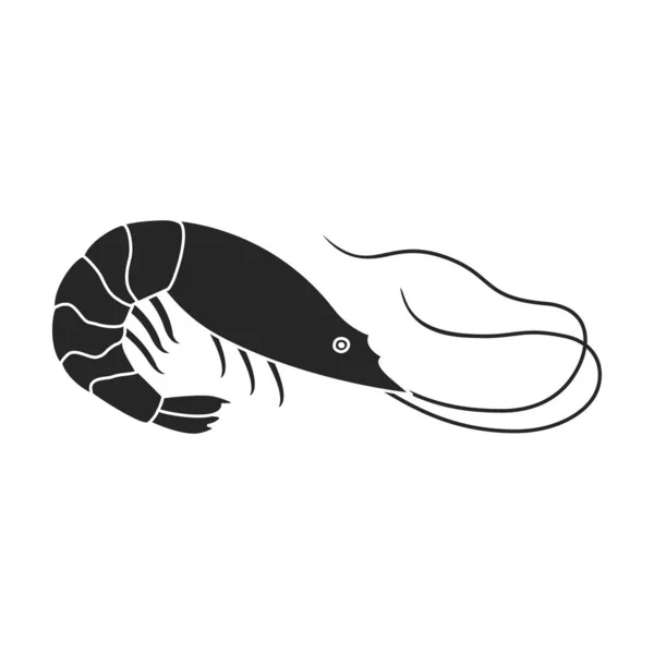 Vetor de camarão icon.Black, vetor simples ícone isolado no fundo branco camarão . — Vetor de Stock