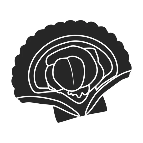 Oyster vector icon.Black, icono de vector simple aislado sobre fondo blanco ostra . — Vector de stock
