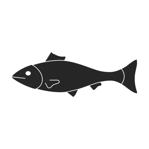 Icono de vector de peces de mar.Negro, icono de vector simple aislado en el fondo blanco peces de mar . — Vector de stock