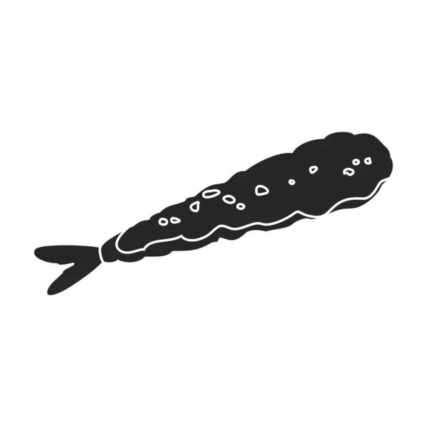 Shrimp Vektor icon.Black, einfaches Vektor-Symbol isoliert auf weißem Hintergrund Garnelen . — Stockvektor