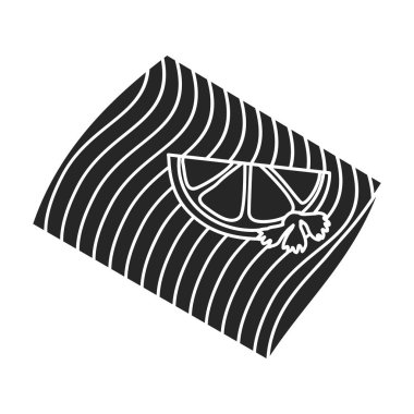 Parça balık vektör simgesi. Siyah, basit vektör simgesi beyaz arkaplan parçasında izole edilmiş..