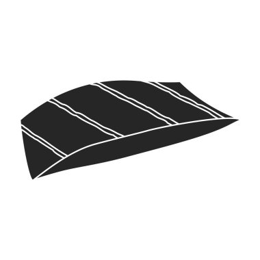 Parça balık vektör simgesi. Siyah, basit vektör simgesi beyaz arkaplan parçasında izole edilmiş..