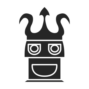 Totem vektör simgesi. Siyah vektör simgesi beyaz arkaplan toteminde izole edildi.