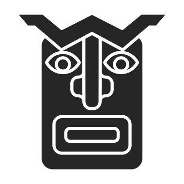 Totem vektör simgesi. Siyah vektör simgesi beyaz arkaplan toteminde izole edildi.
