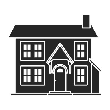 Ev vektör simgesi konağı. Beyaz arka plan köşkünde siyah, basit vektör simgesi izole edilmiş. .