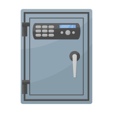 Güvenli vektör simgesi. Çizgi film vektör simgesi beyaz arkaplan bankası kasasında izole edildi.