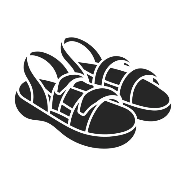 Verano icono vector sandalia icon.Black vector aislado sobre fondo blanco sandalia de verano  . — Vector de stock