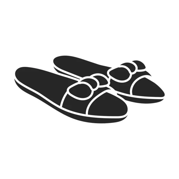Sandale d'été vecteur icon.Black icône vectorielle isolé sur fond blanc sandale d'été  . — Image vectorielle