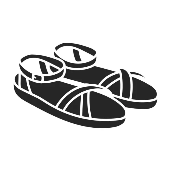 Sommar sandal vektor ikon.Svart vektor ikon isolerad på vit bakgrund sommar sandal . — Stock vektor