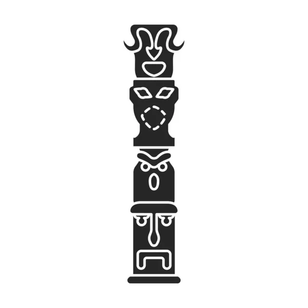 Totem vector icon.Black vector pictogram geïsoleerd op witte achtergrond totem. — Stockvector