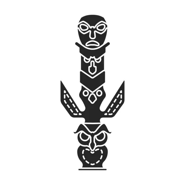 Totem vector icon.Black vector pictogram geïsoleerd op witte achtergrond totem. — Stockvector