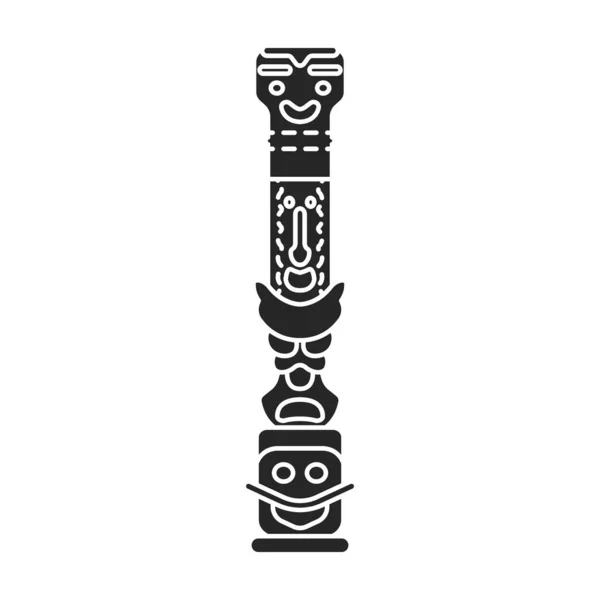 Tribal masker vector icon.Black vector pictogram geïsoleerd op witte achtergrond tribal masker . — Stockvector