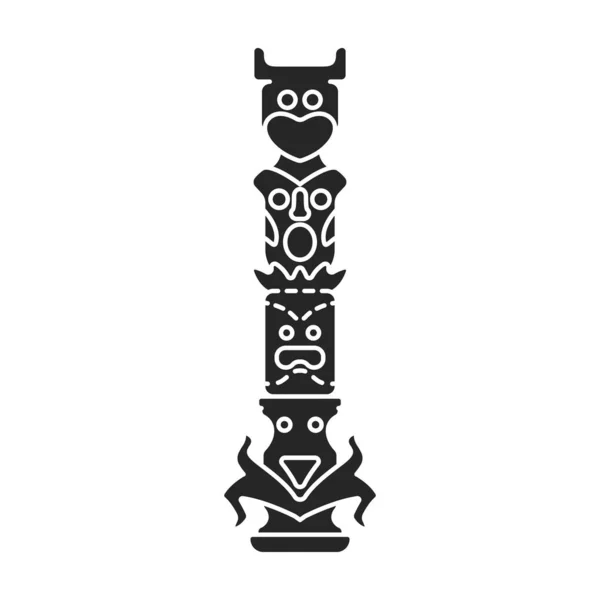 Totem vector icon.Black vector pictogram geïsoleerd op witte achtergrond totem. — Stockvector