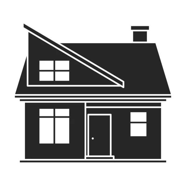 Villa of house vector icon.Black,simple vector icon isolated on white background villa of house . — Stock Vector