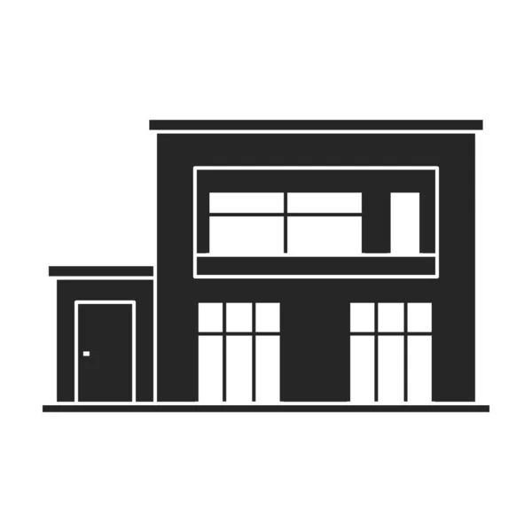 Building of apartment vector icon.Black,simple vector icon isolated on white background building of apartment. — Stock Vector
