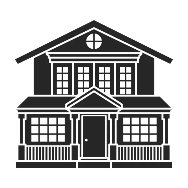 Villa of house vector icon.Black,simple vector icon isolated on white background villa of house . — Stock Vector