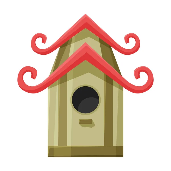 Иконка вектора Birdhouse. Иконка вектора мультфильма изолирована на белом фоне скворечника . — стоковый вектор