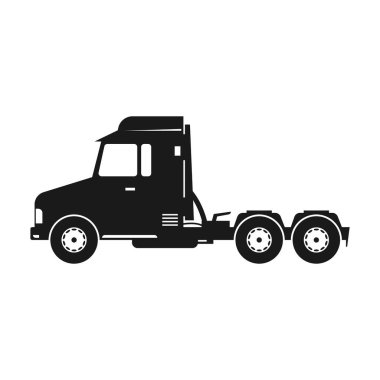 Kamyon vektör simgesi. Siyah vektör simgesi beyaz arka planda izole edildi .