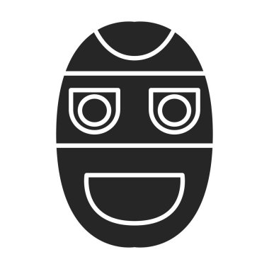 Totem vektör simgesinin maskesi. Siyah vektör simgesi totemin beyaz arka plan maskesinde izole edildi .