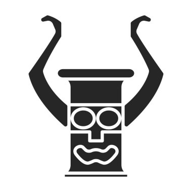 Totem vektör simgesi. Siyah vektör simgesi beyaz arkaplan toteminde izole edildi.