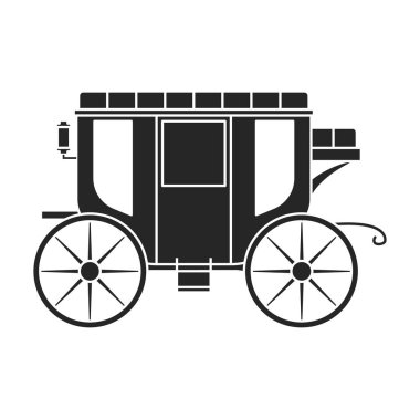 Vintage taşıma ikonu. Siyah, basit vektör simgesi. Beyaz arkaplanda izole edilmiş vintage taşıyıcı. .