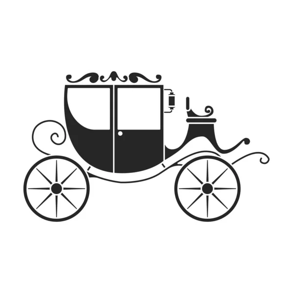 Vintage carriage vector icon.Black, simple vector icon vintage carriage isolated on white background  . — стоковый вектор
